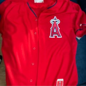 Los Angeles Angels cool base majestic branded jersey mens large